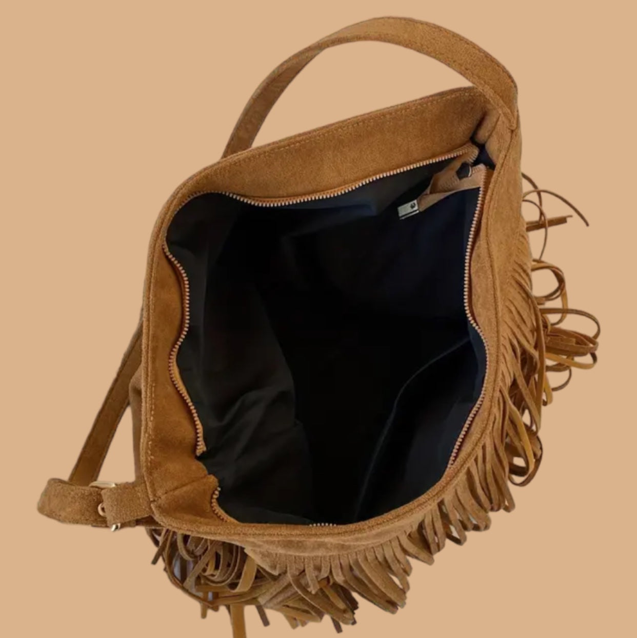 Bohemian Vegan Leather Large Fringe Shoulder Bag