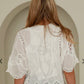 Lace White Top 1/2 sleeve with Detail Motifs