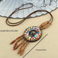 Boho Vintage Ethnic Wood Bead Necklace Dreamcatcher