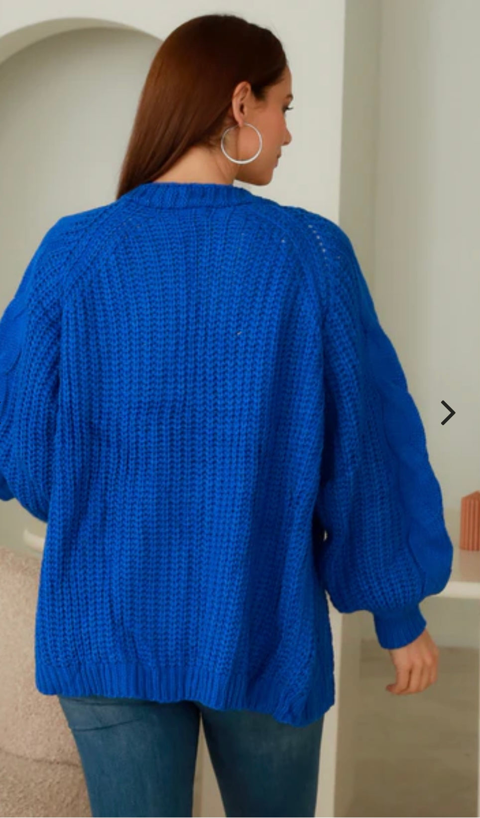 Knit Cardigan Cobalt-Blue