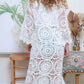 White Boho Lace/Crochet Long Overlay Wedding Cape