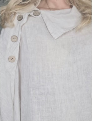 Linen Collar Mill Tops Made In Italy