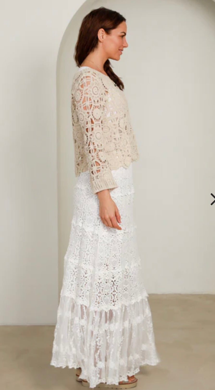 Rae Maxi Skirt White Elegant Lace Detail Wedding - special Occasions