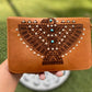 Leather and Suede Silver Stud Purse