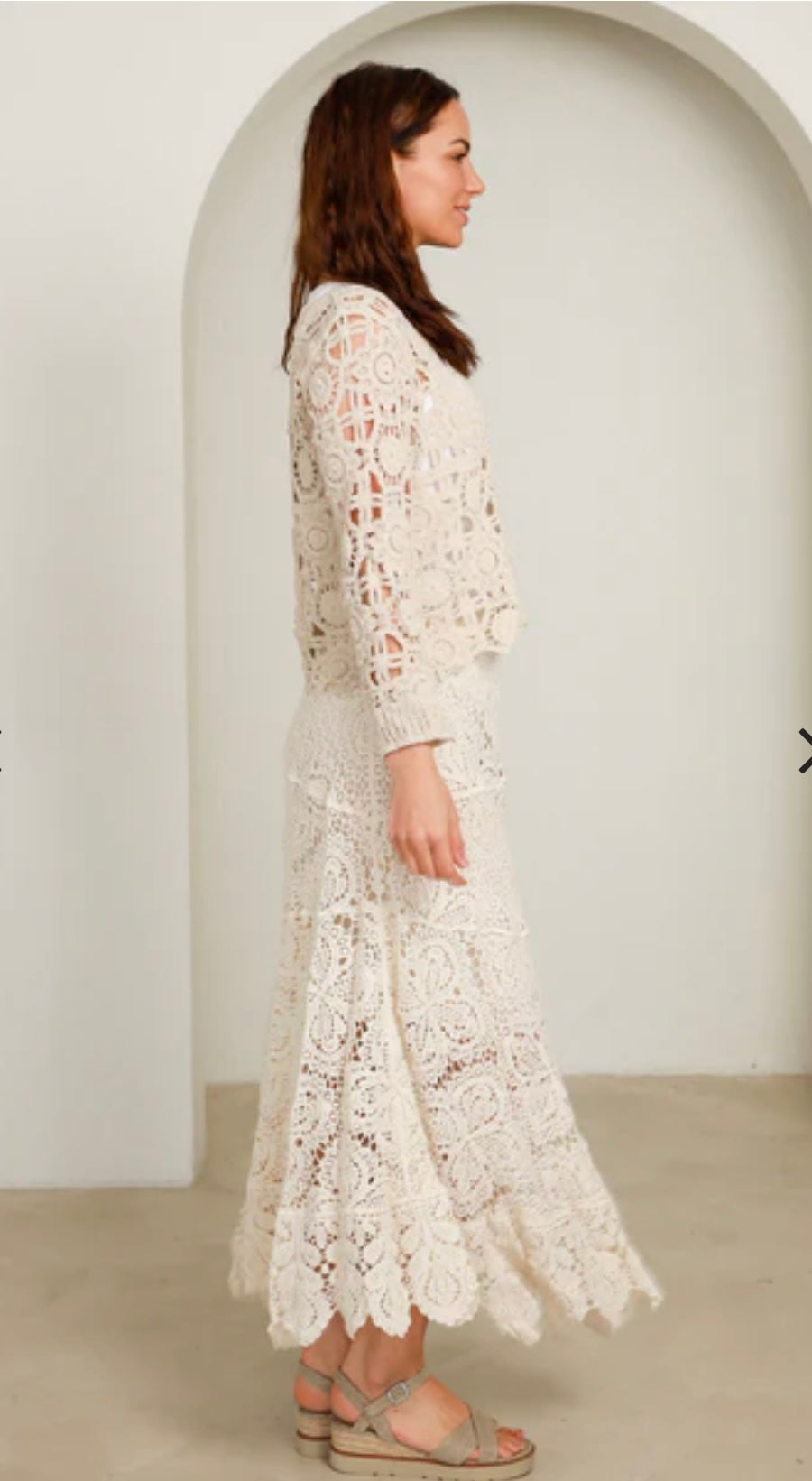 Crochet Cotton Lace Wedding /Occasion Long Skirt
