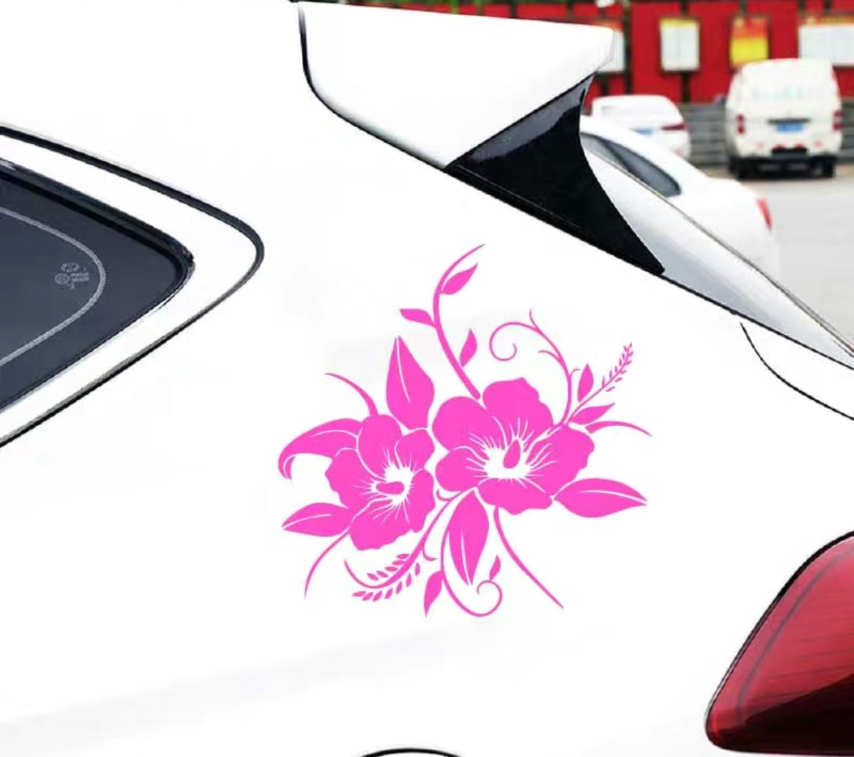 Hibiscus Flower Vinyl X-Large Reflective Sticker Decal Car-Caravan-Horsefloat