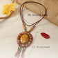 Boho Ethnic Wood Bead Necklace Sunflower