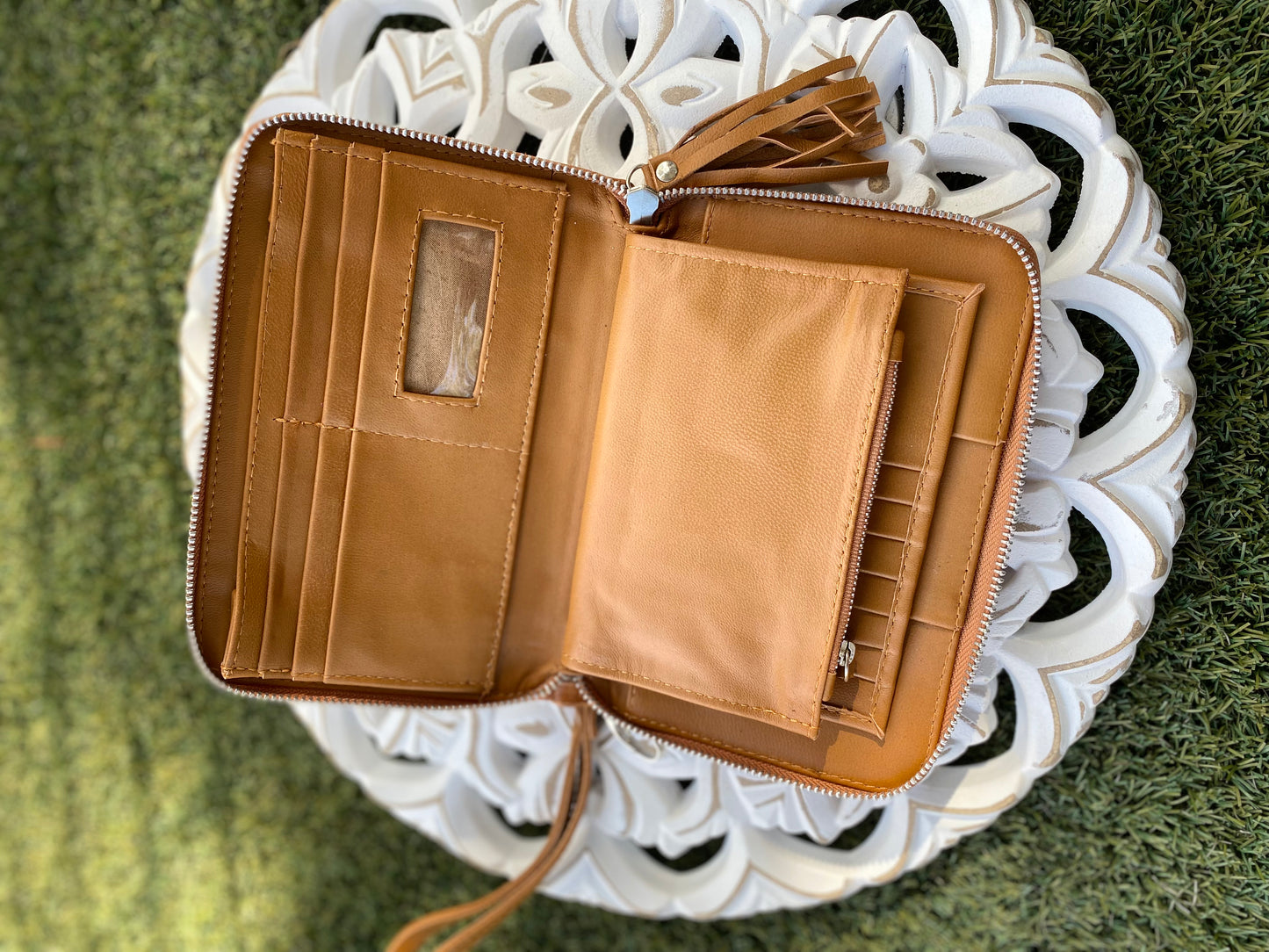 Leather Purse Wallet Daisy