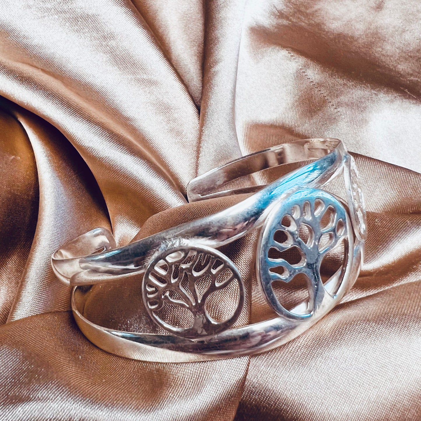 Sterling Silver Cuff Bangle Tree Of Life