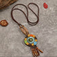 Boho Ethnic Necklace Wood Beads Dreamcatcher Flower