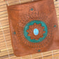 Mandala Leather Shoulder Bag with Turquoise