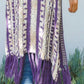 Chunky Knit Cardigan with Hoodie Purple stripe