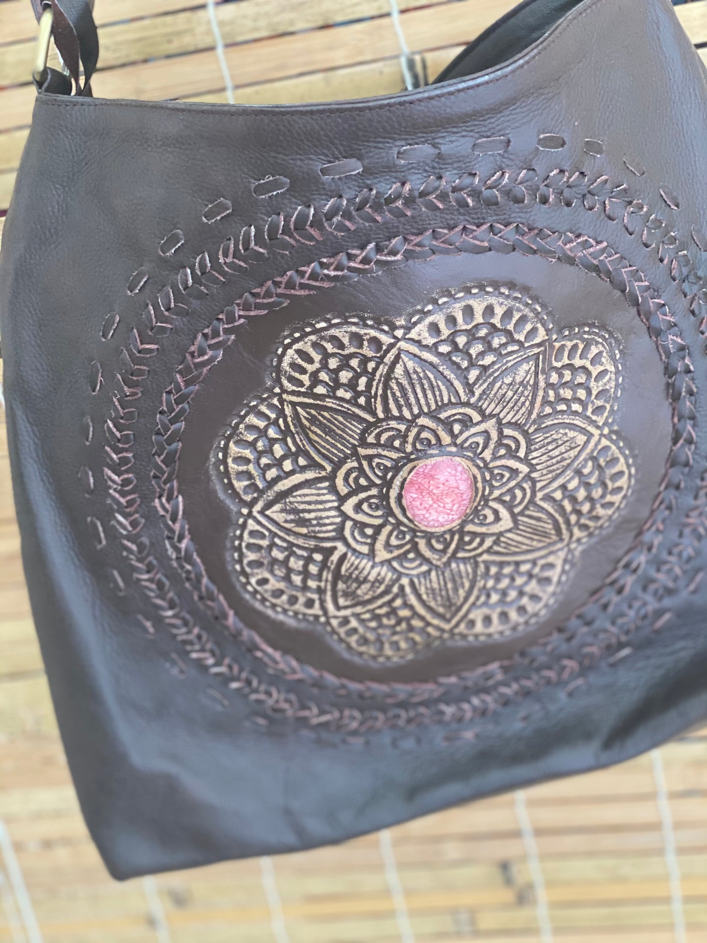 Mandala Leather Shoulder Bag